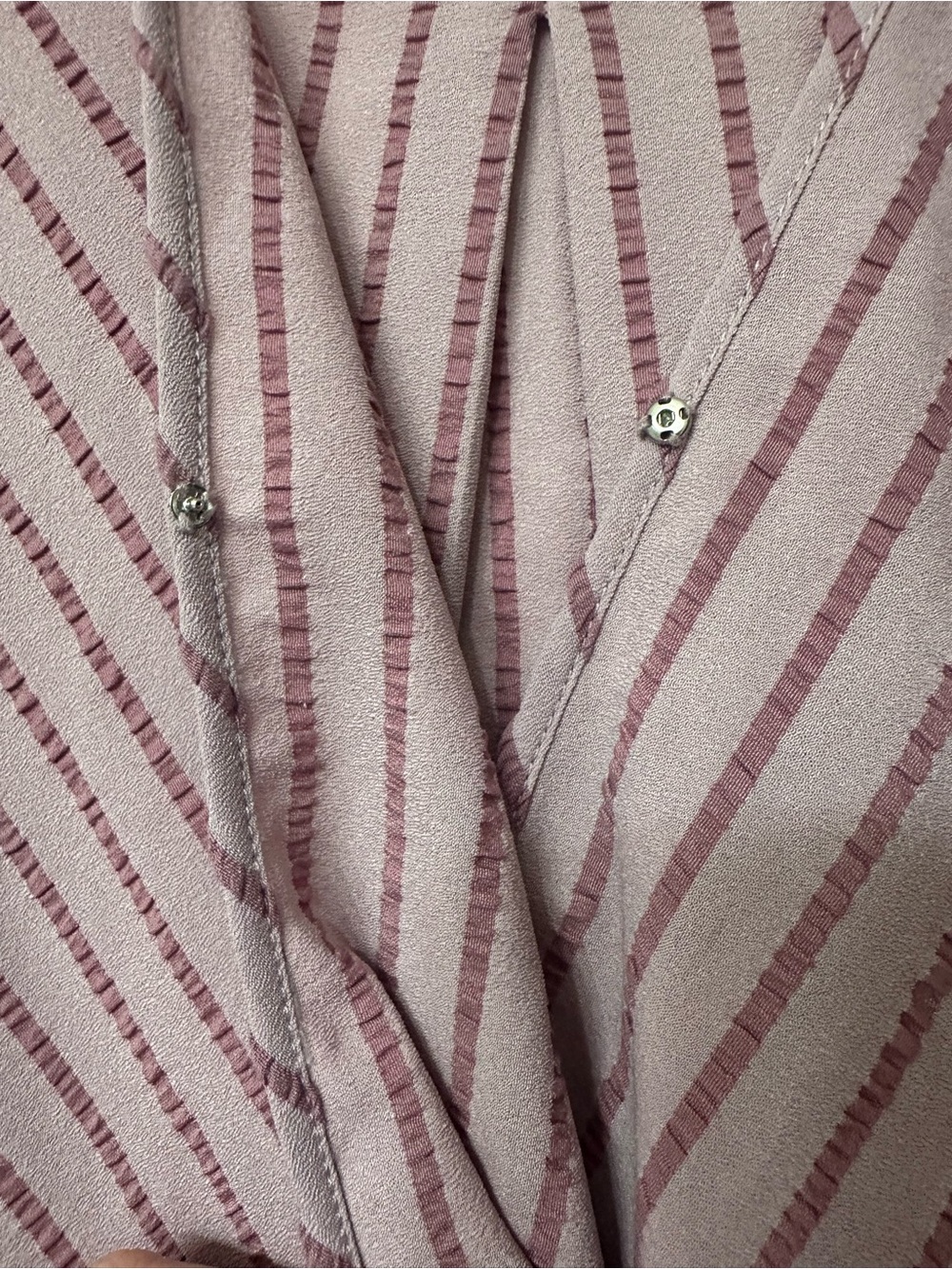 BCBGMaxAzria Pink Striped Wrap-Front Blouse - Picture 7 of 7